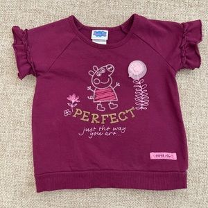 3T maroon peppa pig short sleeve top